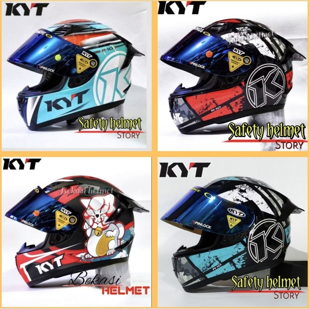 kyt R-10 Modif Paket Ganteng Redbull Helm Fullface