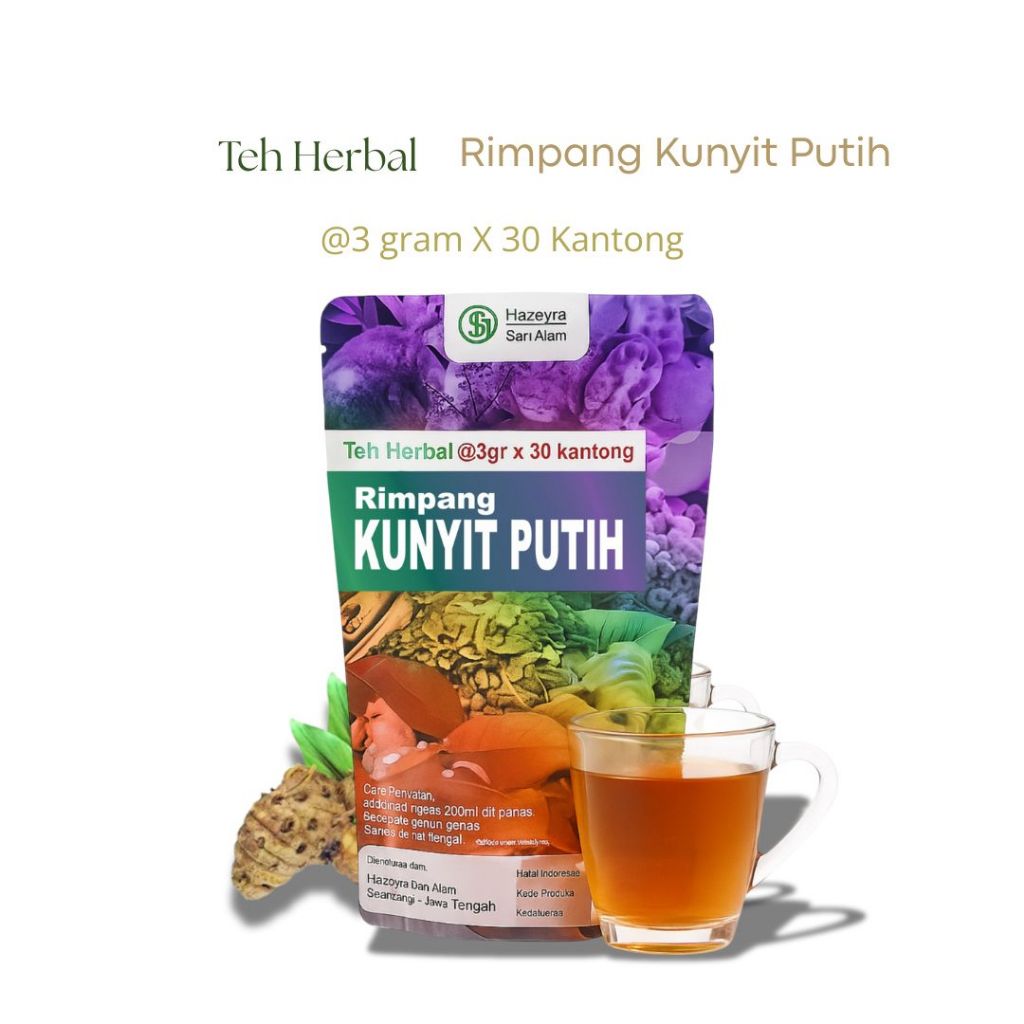 

teh herbal rimpang kunyit putih isi 30pcs