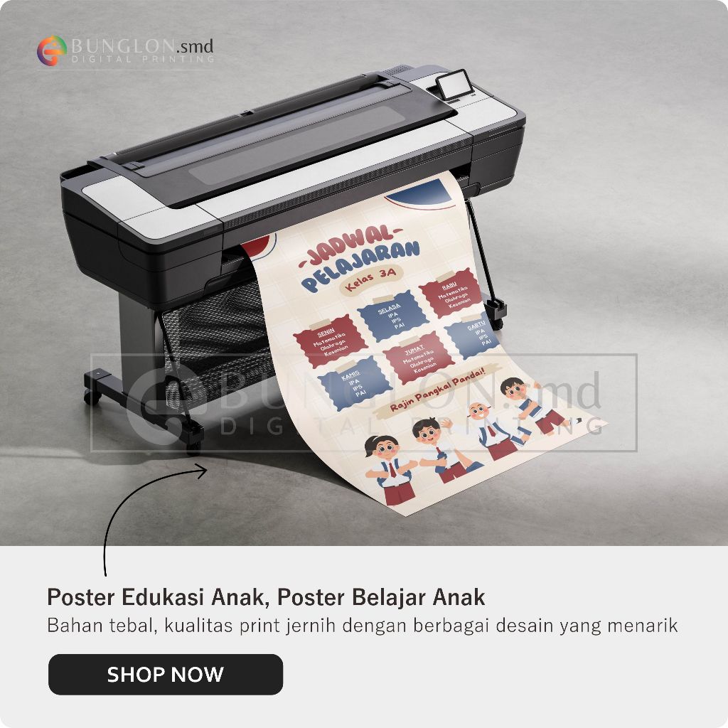 Cetak Poster Jadwal Pelajaran Model Cream