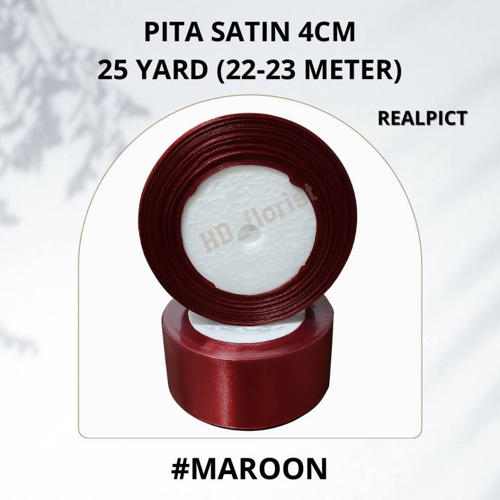 

Pita Satin MAROON 4CM 1,5inch 25Yard (22-23meter)