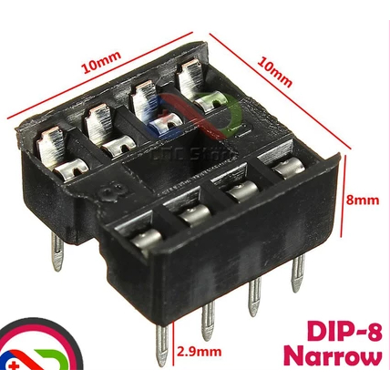Socket IC Kaki 8 Socket IC DIP-8 DIP8 8P 8 Komponen Elektronik Socket Kaki 8 Premium