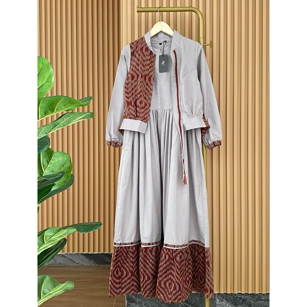 Delisa dress/dress zisheri/dress 2in1/dress terbaru/dress mewah/zisheri