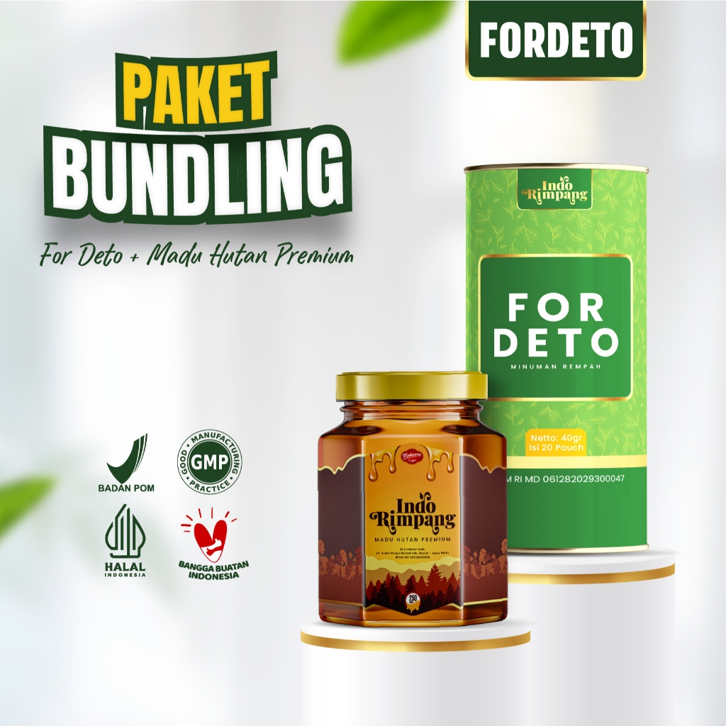 

Paket Bundling Teh For Deto + Madu Premium Membantu Mendetoks Tubuh Dan Memperlancar Pencernaan