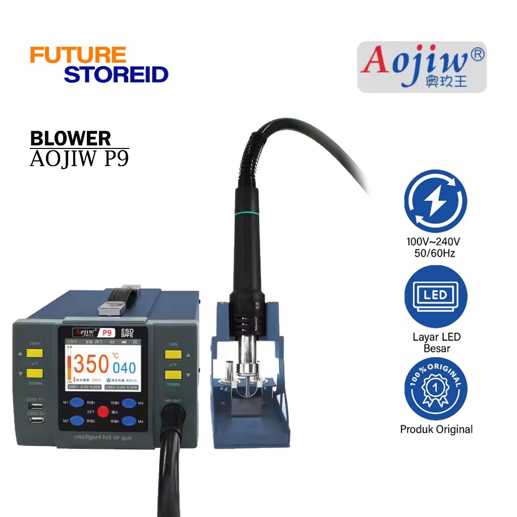 Blower AOJIW P9 Original – Solder Uap Panas Digital untuk Servis Elektronik - AOJIW P9 Original – Bl