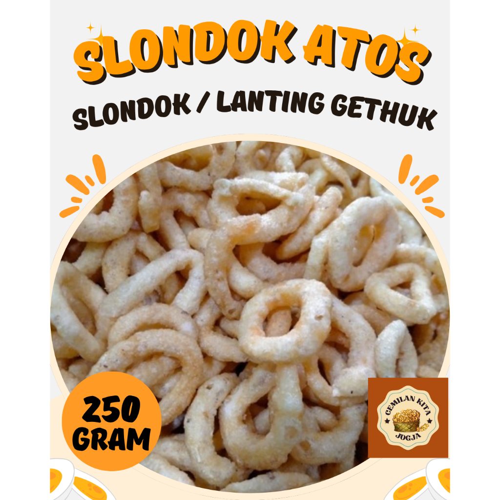 

Lanting Gethuk Rasa Bawang Klanting\Slondok Atos Rasa Bawang Renyah 250 Gram