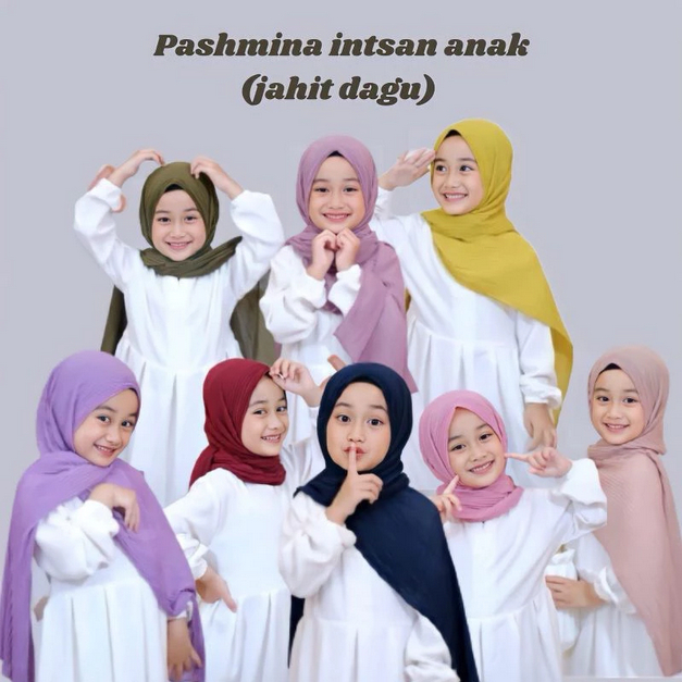 Pashmina Instan Anak Jersey Usia 3 - 10 Tahun / Pashmina Instan Anak Bahan Adem