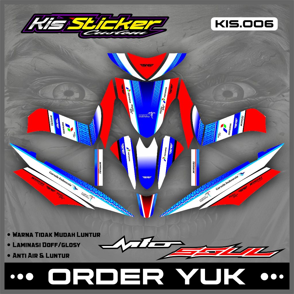 Decal Stiker Full Body Mio Soul Karbu - Decal Dekal Sticker Variasi Custom Mio Soul Karbu Premium Ra