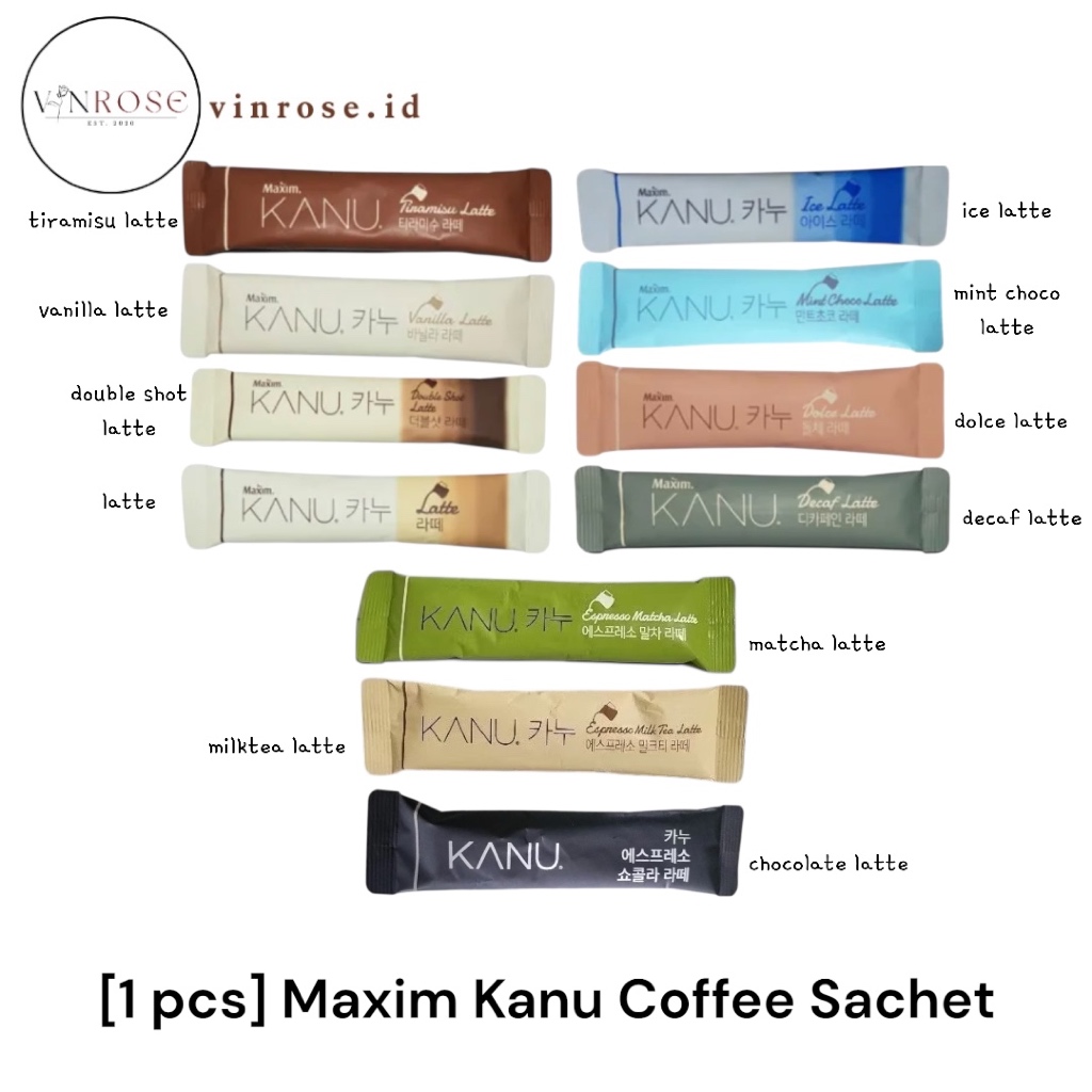 

[1 pcs] Maxim Kanu Latte/Double Shot/Ice Latte/Vanilla Latte/Tiramisu Latte/Kanu Mini All Variant