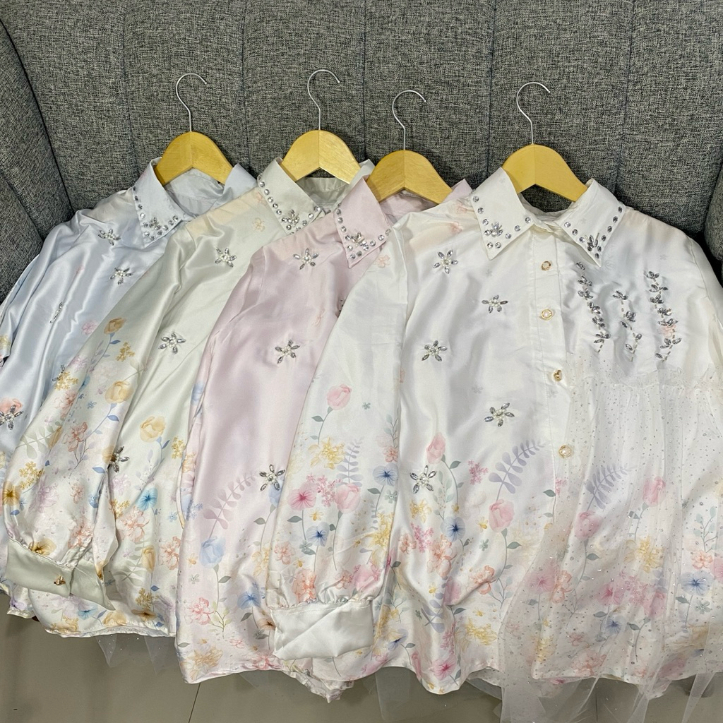 Kemeja silk wanita / Kemeja silk import / Kemeja silk premium / Atasan paris silk