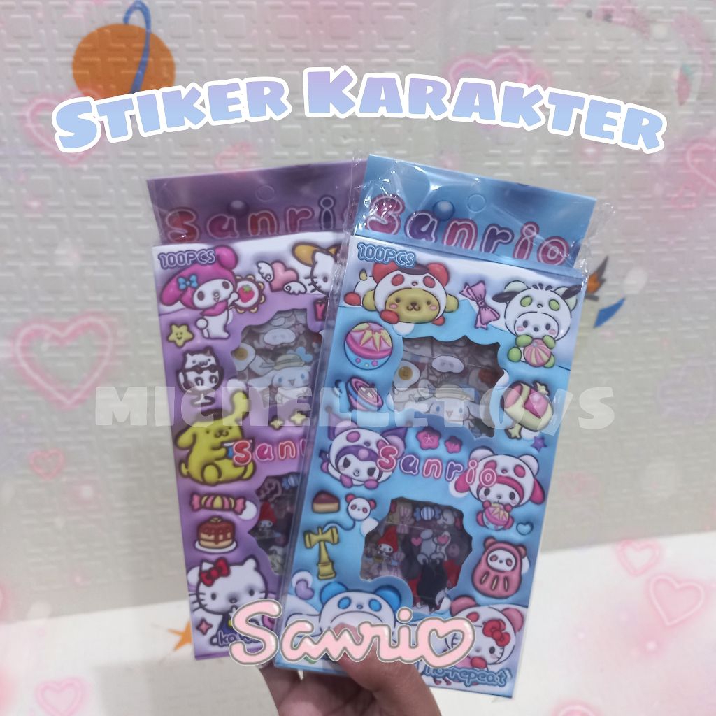 

Premium Stiker Aesthetic Small BoxSanrio Edition isi 100pcs