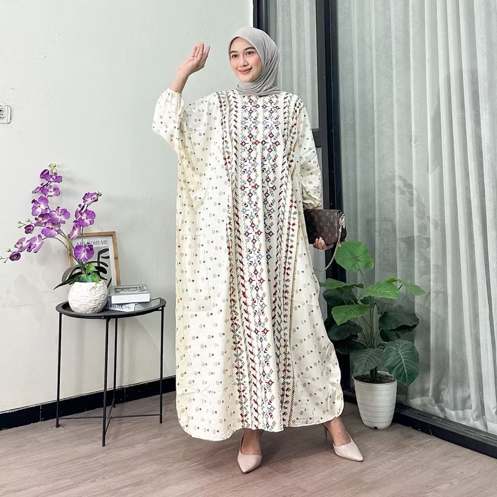 KAFTAN ETNIK GAMIS KELELAWAR KAFTAN RUMAHAN KAFTAN RAYON PREMIUM
