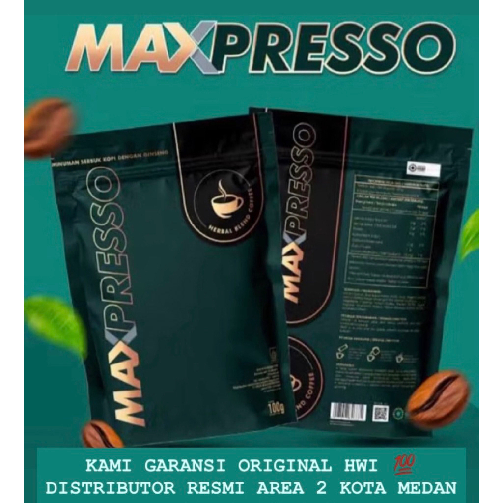 

maxpresso hwi original 100% / maxpresso hwi bpom / maxpresso hwi / maxpresso kopi / maxpresso kopi hwi asli isi 5sachet / maxpresso kopi