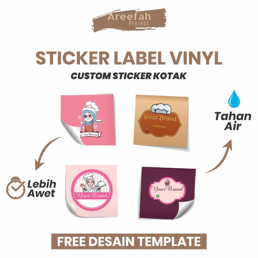 

Areefah Cetak Stiker Label | Custom Stiker Vinyl Custom Sticker Kotak | Stiker Segel Kemasan Produk