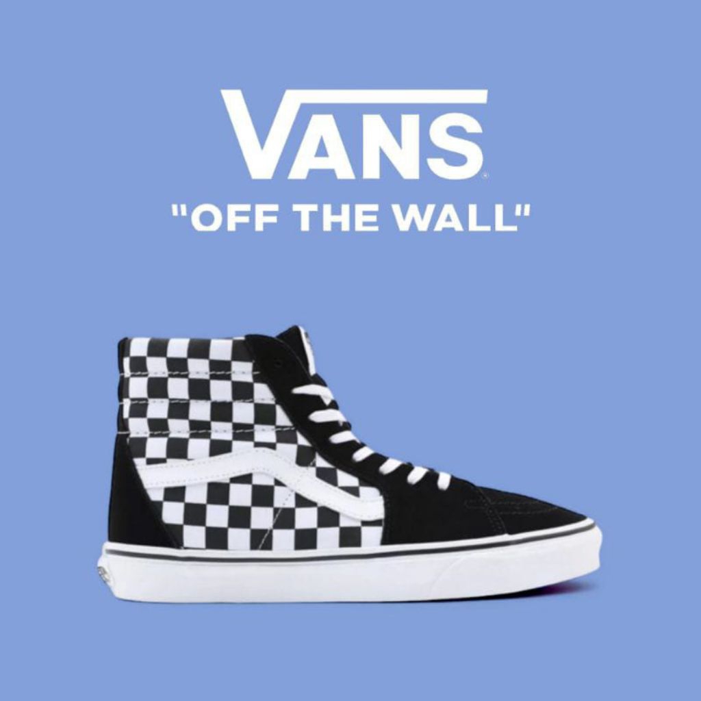 VANS SK8 HI CHECKERBOARD BLACK WHITE