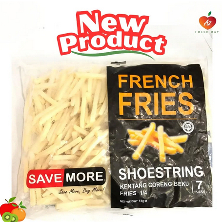 

Save More Kentang Goreng Beku Shoestring 7mm 2Kg Halal