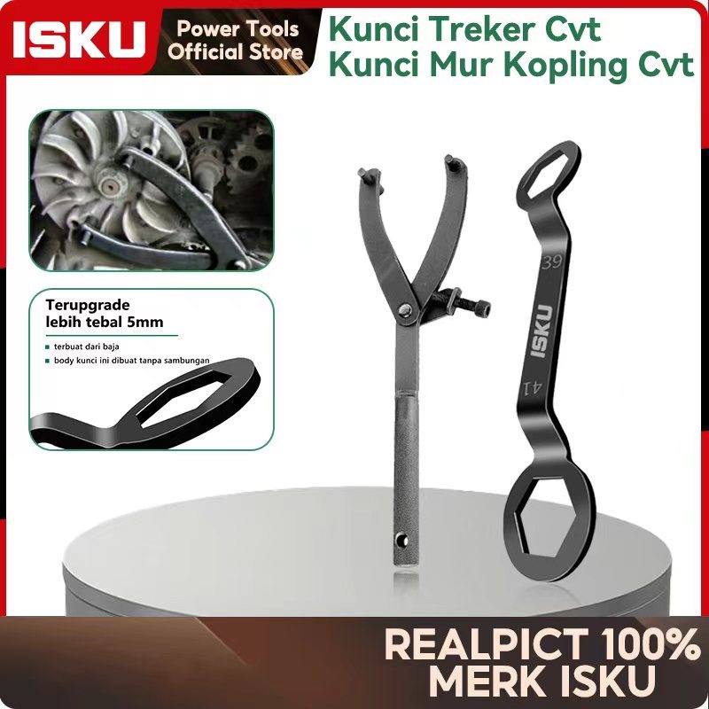 ISKU Treker CVT Motor Matic Alat Penahan Kupling Kunci Sok Mangkok Ganda Belakang Dan Kunci Pas Kopl