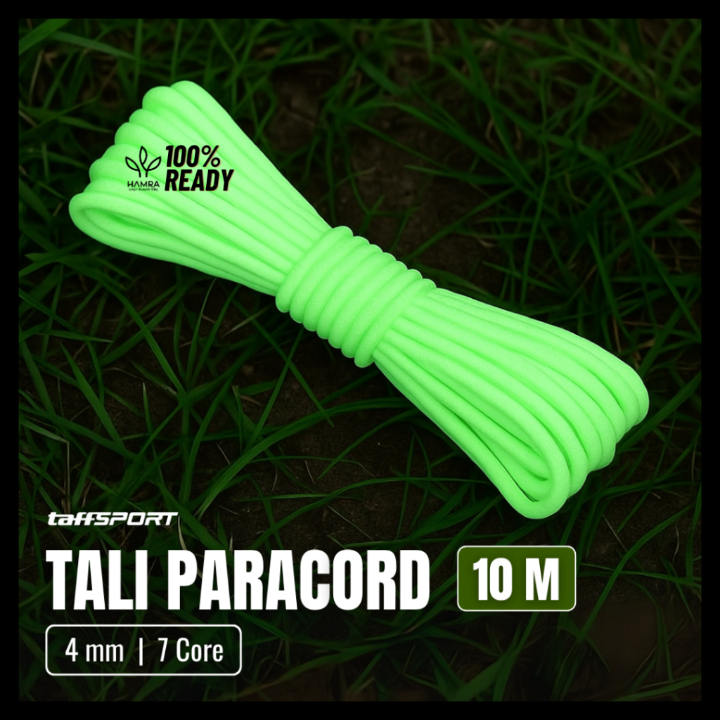 Tali Paracord 7 Core 4mm 10M / Tali Paracord Camping /  Parachute Cord Tali Tenda Luminous