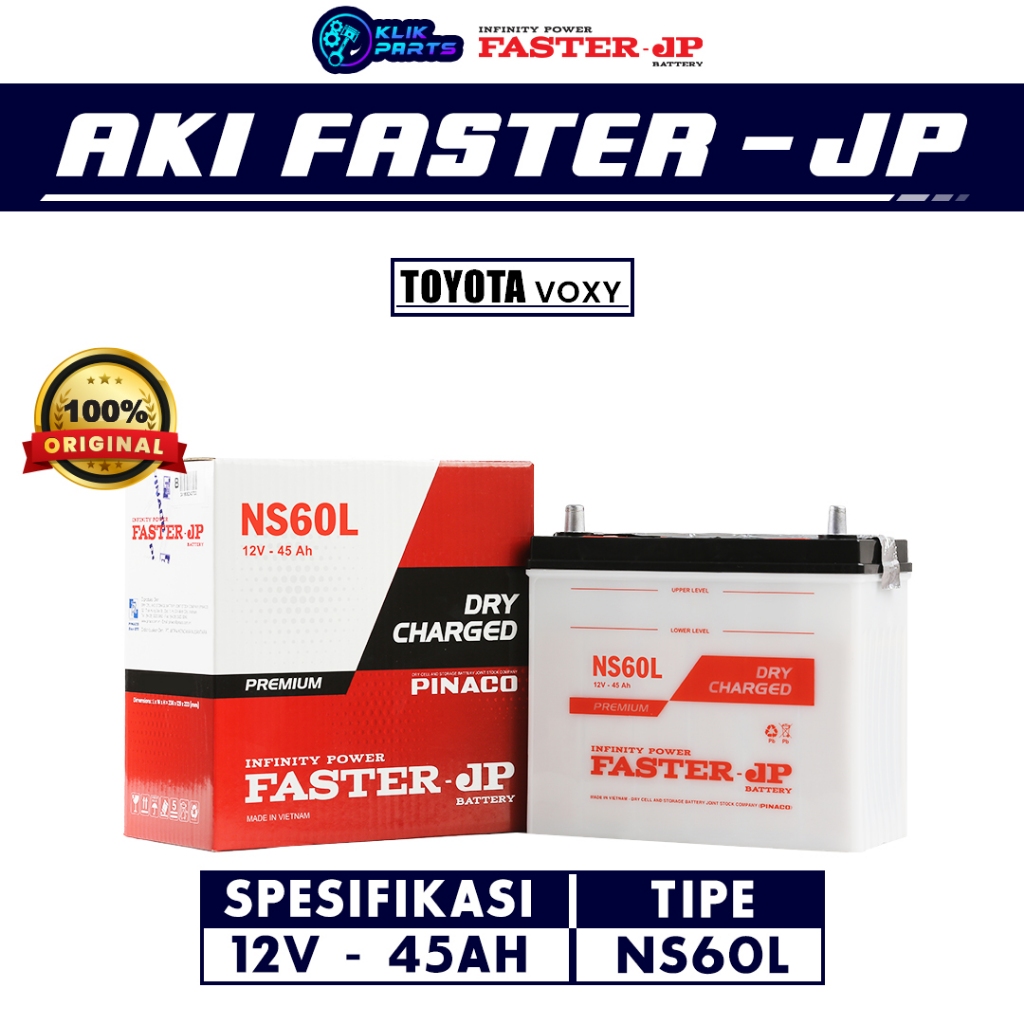Aki Faster JP NS60L 12V 45Ah Aki Basah