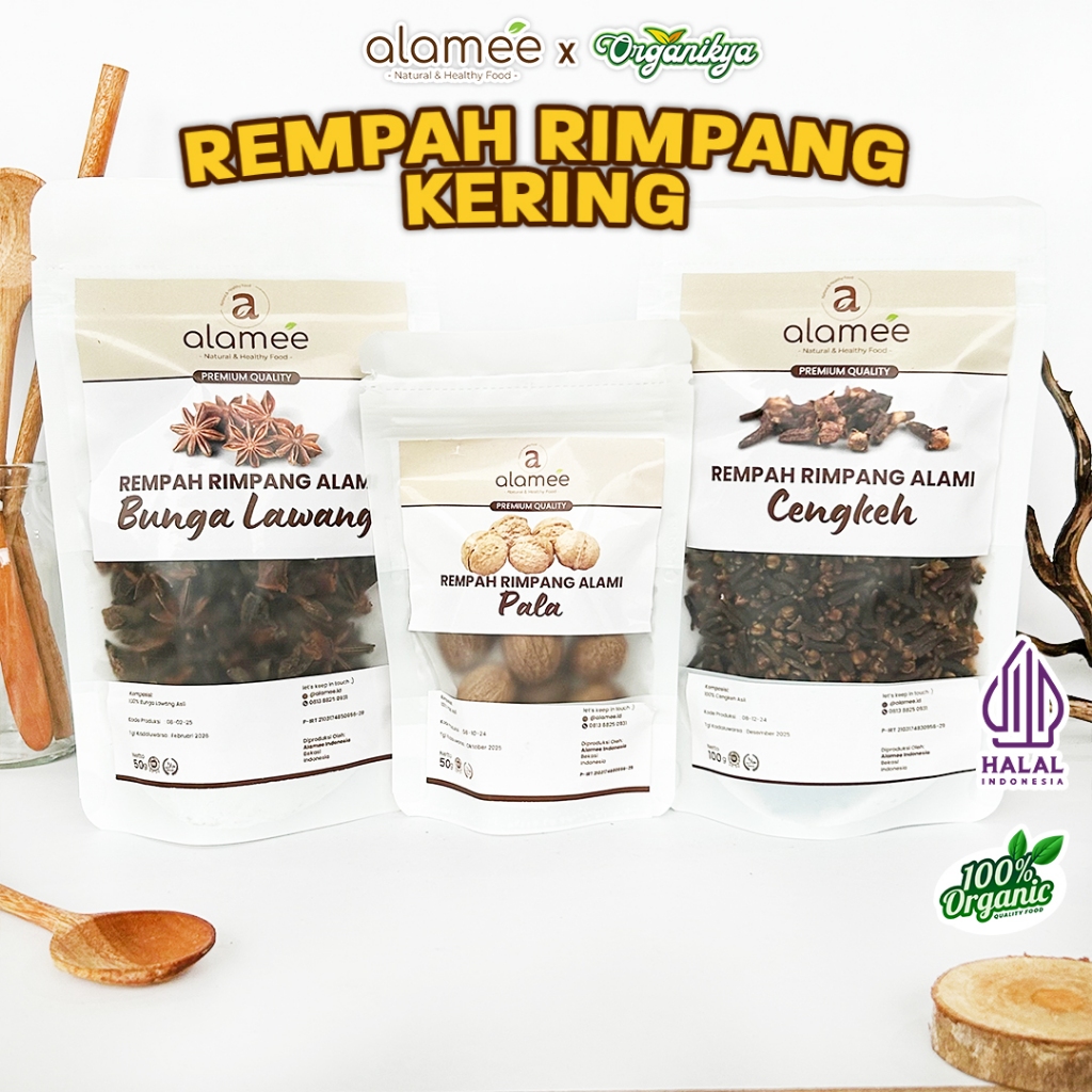 

Bumbu Dapur Rempah Kering Jahe Merah Kapulaga Ketumbar Lengkuas Kayu Manis Secang Cengkeh Lada Hitam