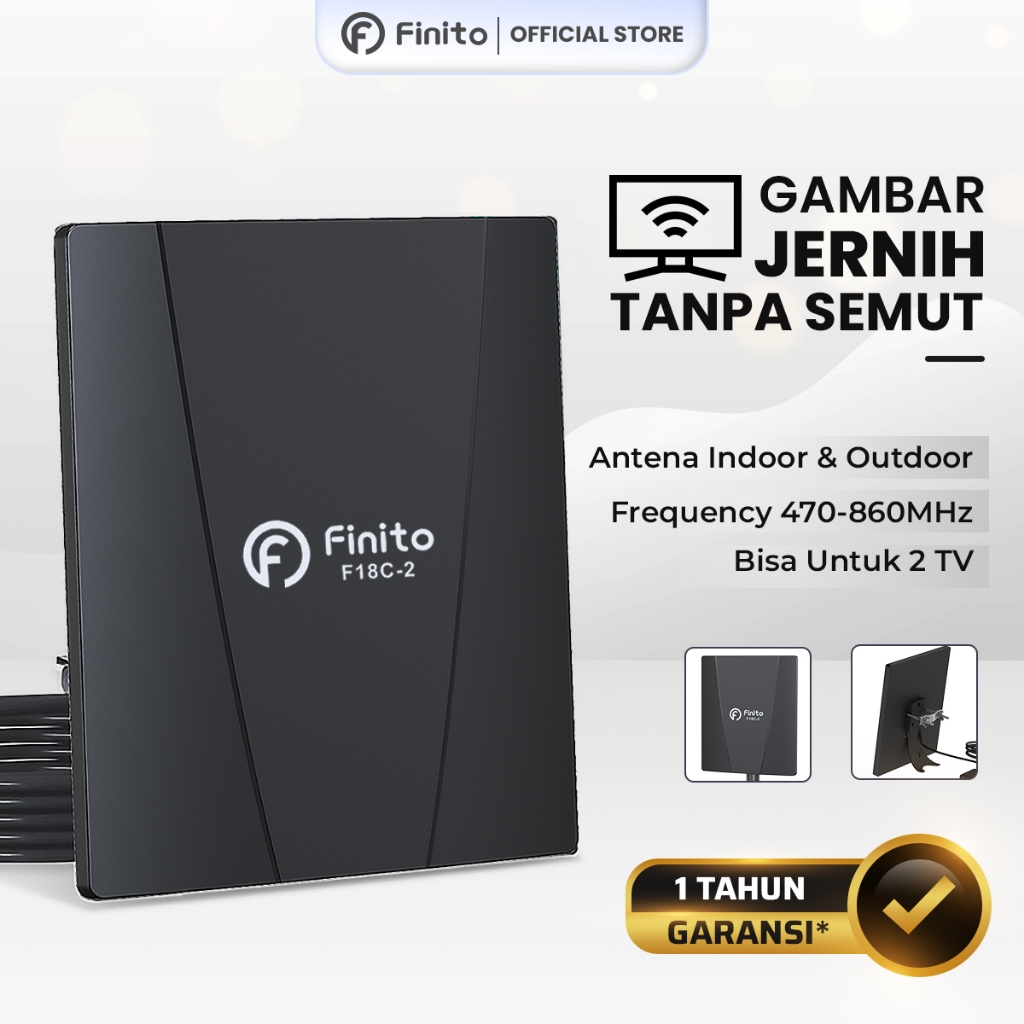 FINITO Antena Digital F18C-2 Intra Version 2 TV Indor Outdoor Support TV Digital dan STB