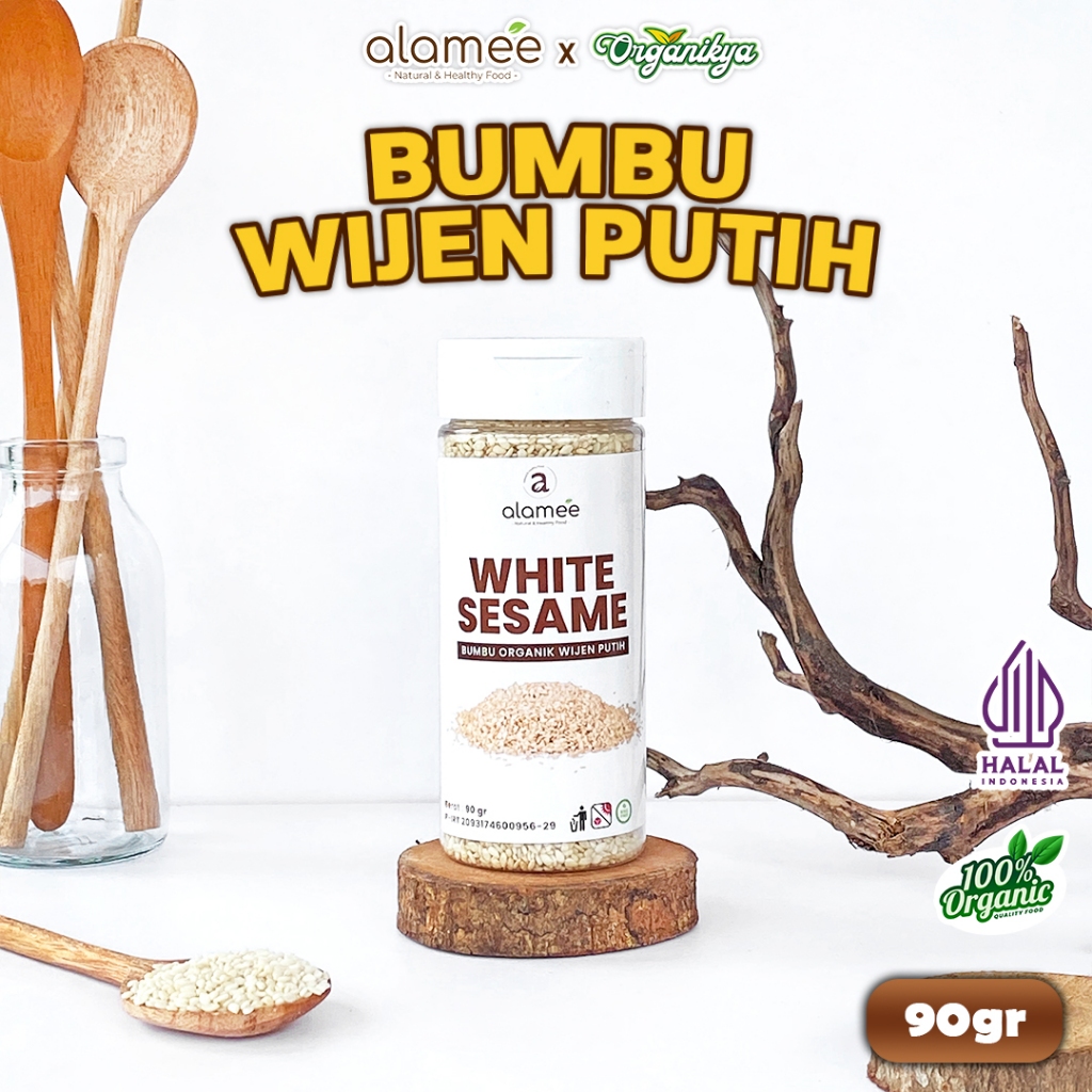 

ALAMEE Wijen Putih White Sesame Seed Bumbu Dapur Organik Masak Rempah Tanpa Campuran 90g organikya
