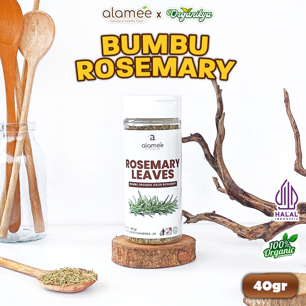 

ALAMEE Daun Rosemary Kering Dried Leaves Garnish Murni Asli Tanpa Campuran Bumbu Dapur organikya