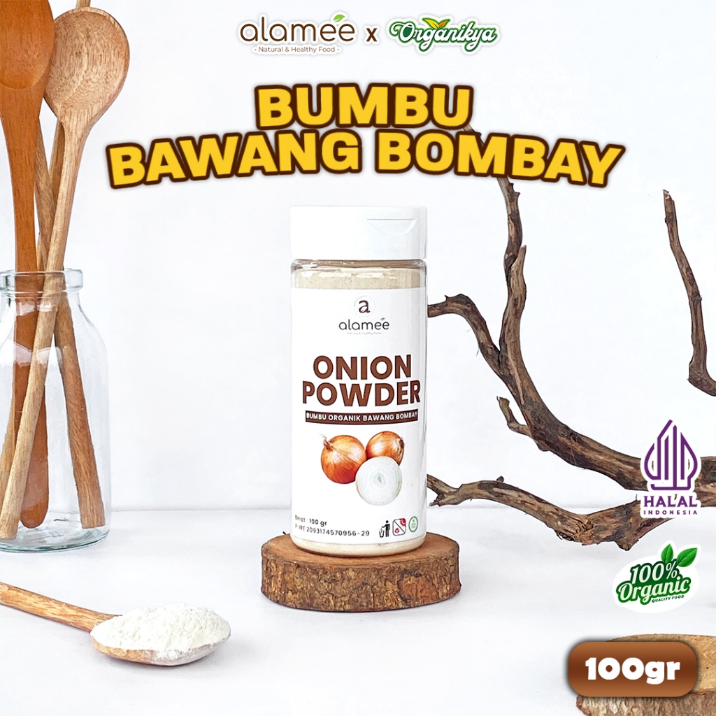 

ALAMEE Bawang Bombay Bubuk Onion Powder Ground Spice Bumbu Bombai Dapur Organik 100gr organikya
