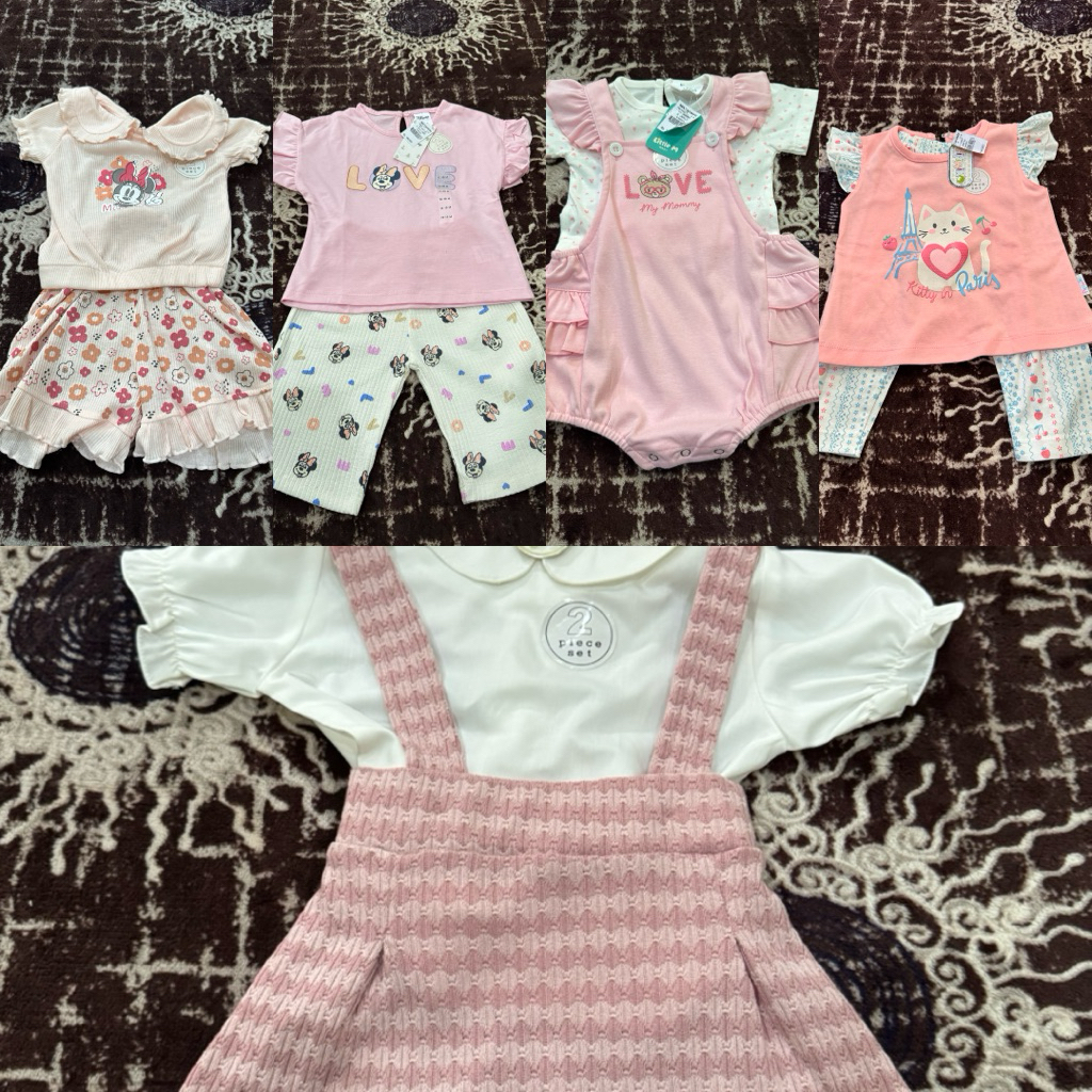 Baju Anak Bayi One Set Bayi Perempuan Umur 3 6 12 18 24 36 Bulan Merk Little M Merk Pipiniko