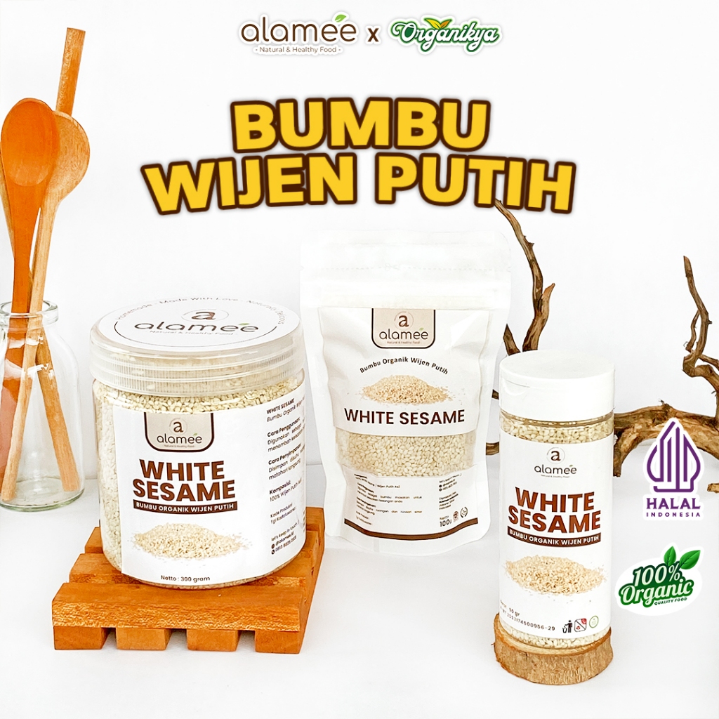 

ALAMEE Wijen Putih White Sesame Seed Bumbu Dapur Organik Masak Rempah Tanpa Campuran organikya