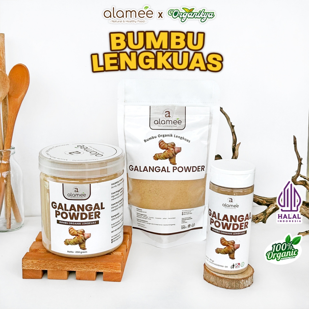 

ALAMEE Lengkuas Bubuk Asli Galangal Powder Murni Tanpa Campuran Bumbu Organik organikya