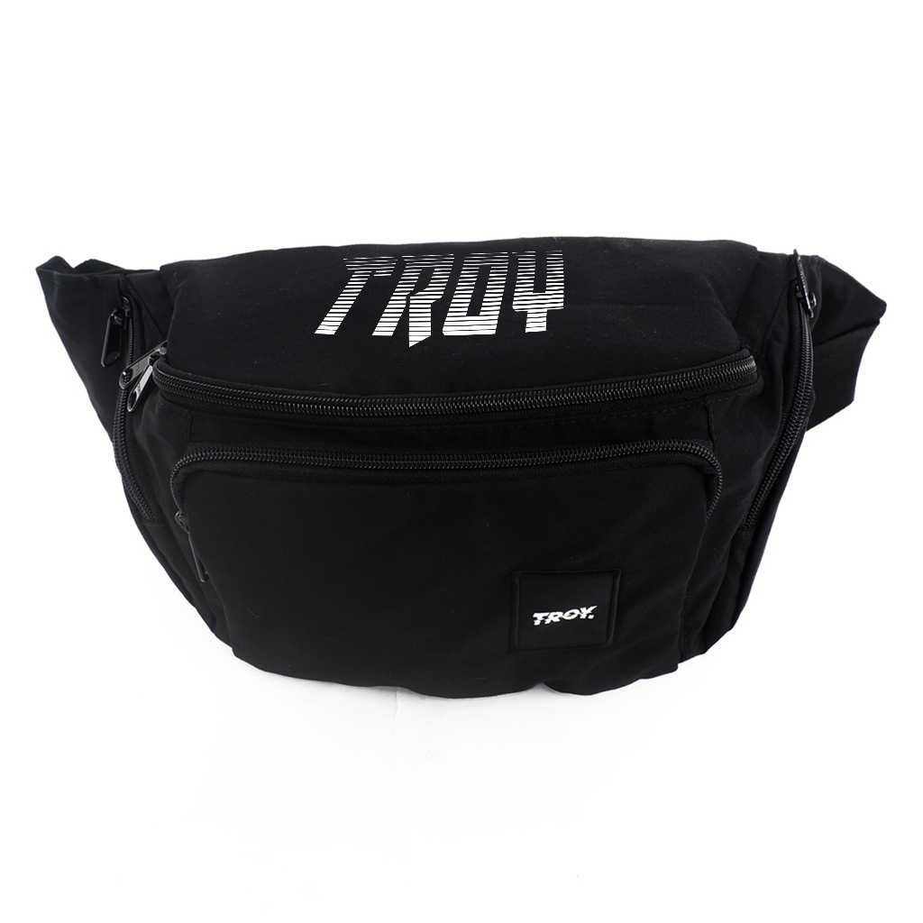 Troy Company Waistbag Drill Black Gradient - Tas Pinggang Tas Selempang Hitam WB 3241