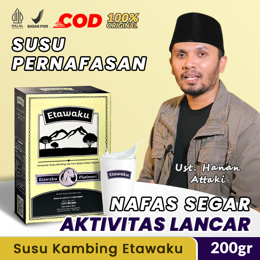 

ETAWAKU Platinum Susu Kambing + Krimer Bubuk Solusi Sesak Nafas Pernafasan Asma Bronkhitis BPOM