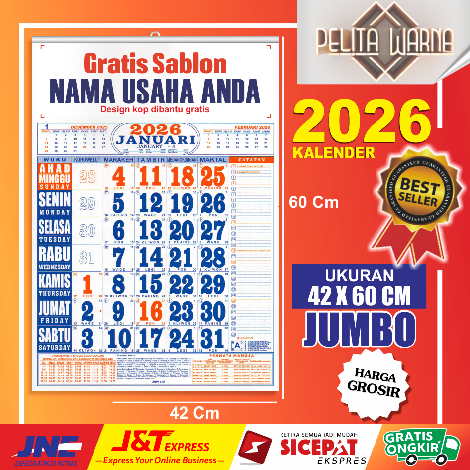 

Kalender Jumbo 2026/minim 50pc