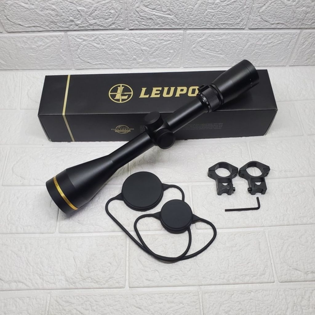 Teleskop Senapan Angin Leupold 6-24x50 AO Riflescope + Mounting & Lens Cover Original