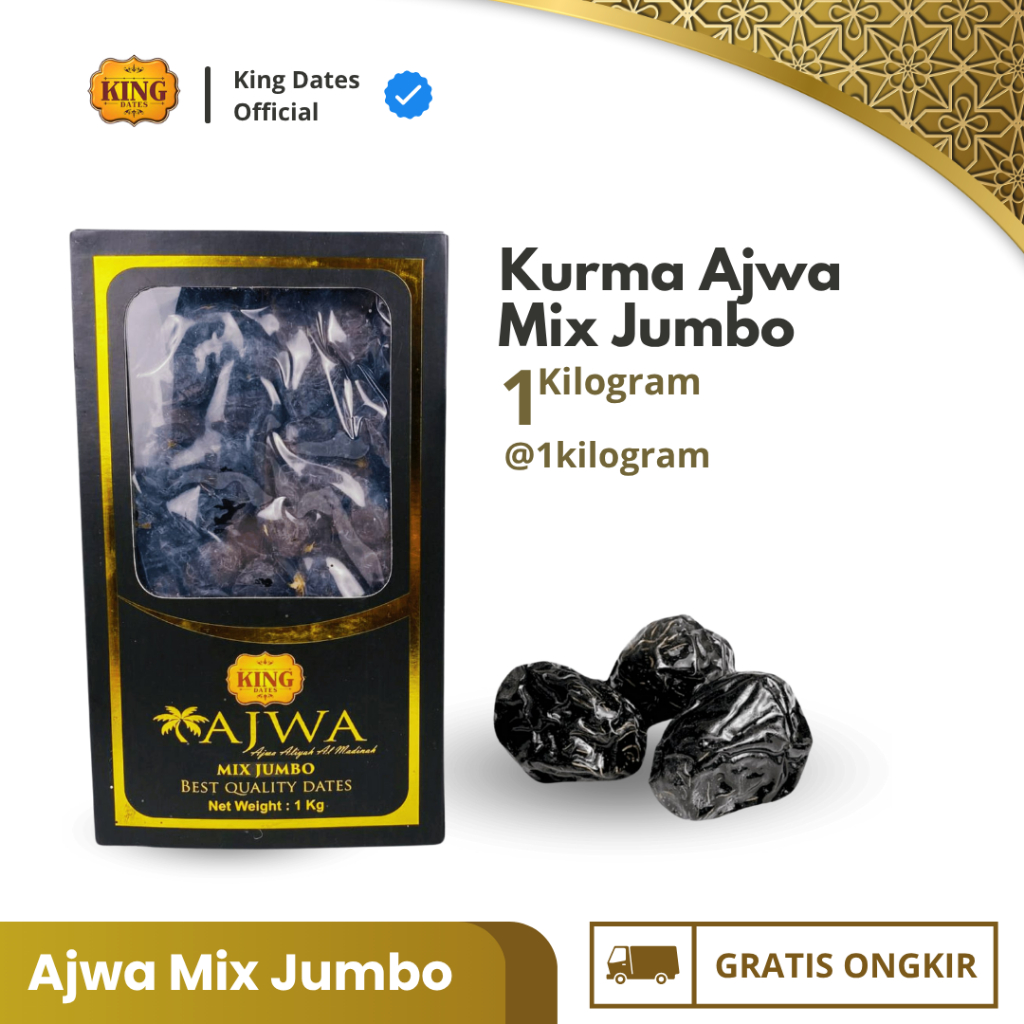 

Kurma King Dates Ajwa 1 Kg (Mix Jumbo + Medium)