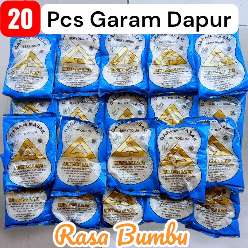 

20Pcs Garam Masak Merk Mutiara Laut New Beryodium Salt Konsumsi
