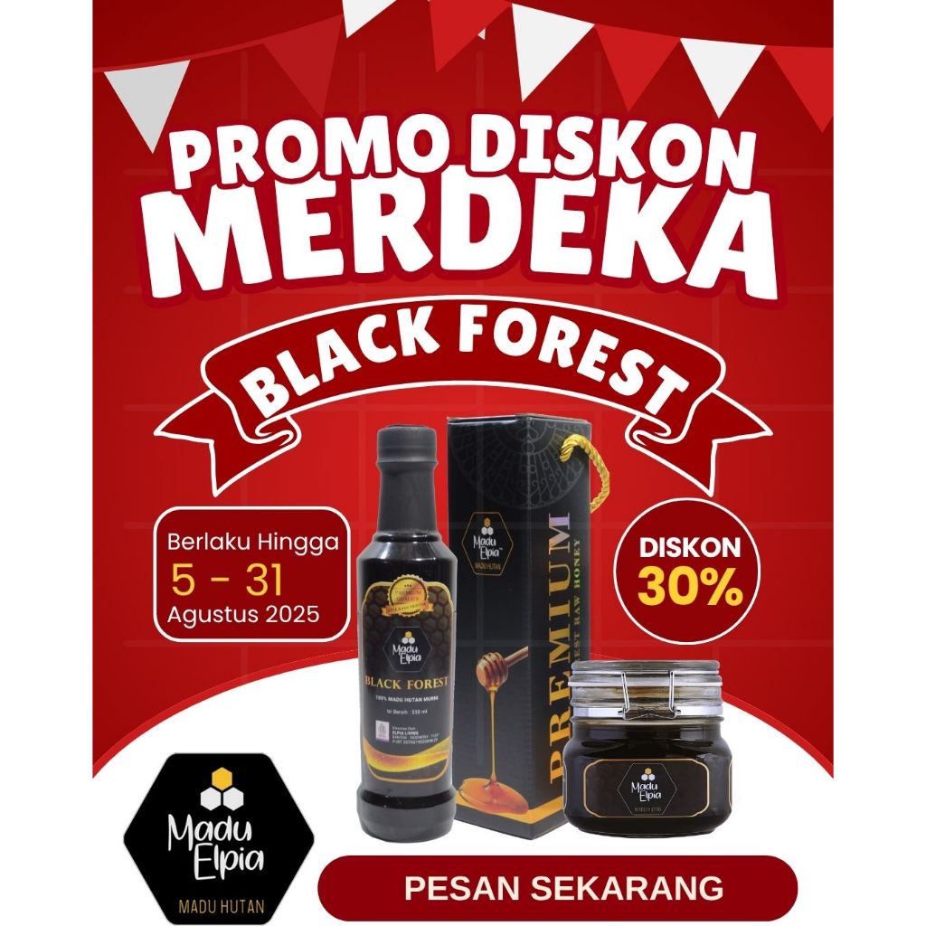 

Promo Merdeka - Madu Elpia Black Forest - Madu Hutan - Madu Hitam Manis