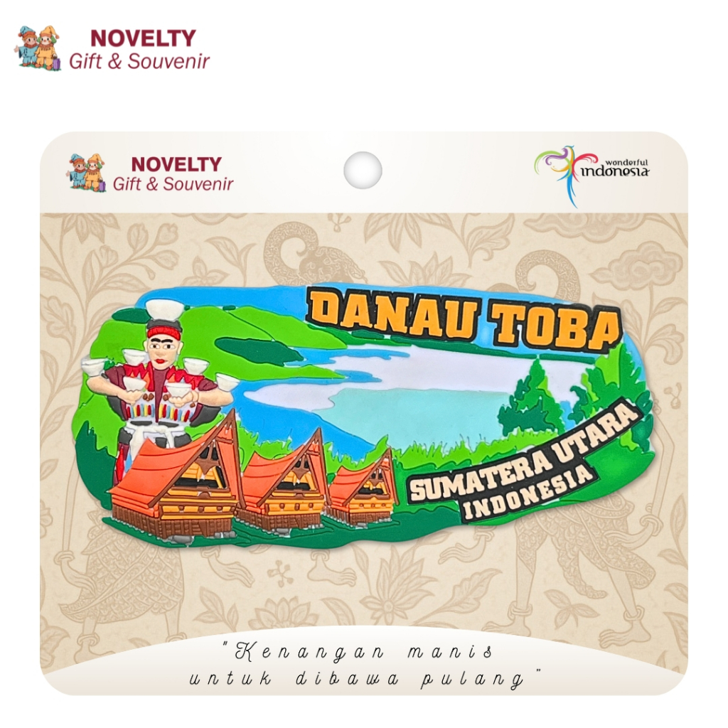 Souvenir magnet kulkas Danau Toba oleh oleh Medan Sumatera Indonesia