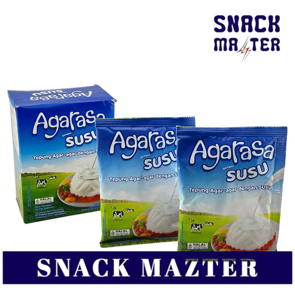 

Agarasa Tepung Agar-Agar Dengan Susu BOX - Netto 42gr x 6 bks