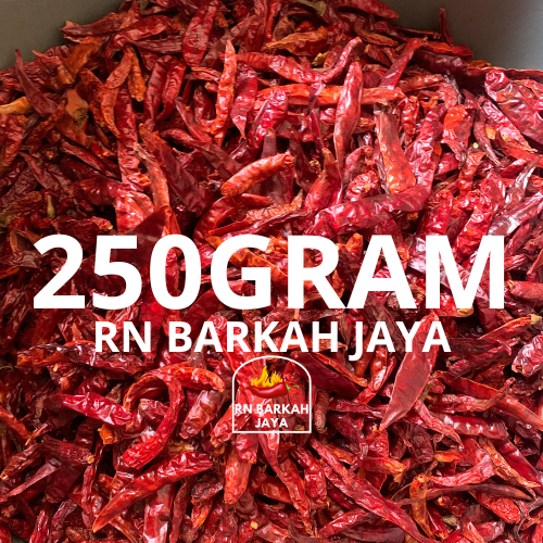 

Cabe Kering 250gram tanpa tangkai extra pedas