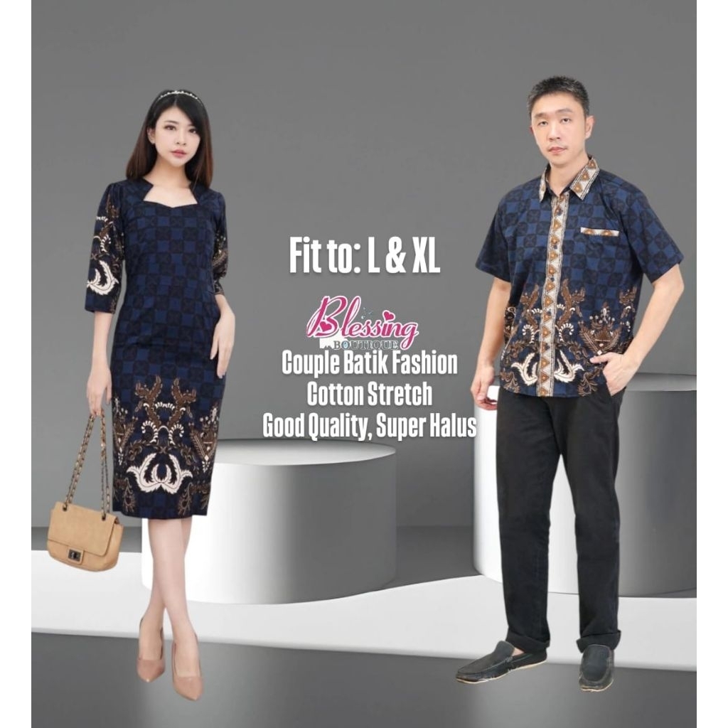 Couple Batik pria dan wanita Dress dan kemeja batik model terbaru