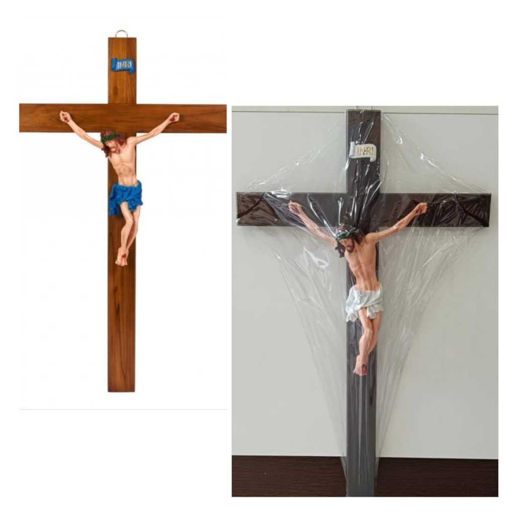 Yeraya Salib Gantung Katolik Kayu Jati 1 Meter / Include Packing Kayu Salib Kapel Salib Gereja Salib