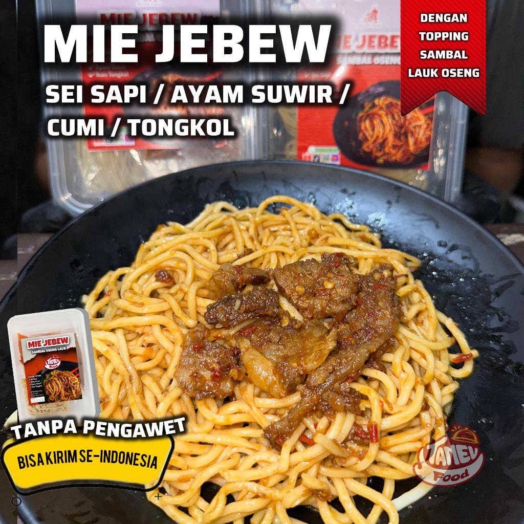 

Mie Jebew TANEV FOOD Pedas Topping Sambal Oseng Sei Sapi, Cumi, Tongkol, Ayam kayak Mie Fuji Level Kobong Gacoan Setan