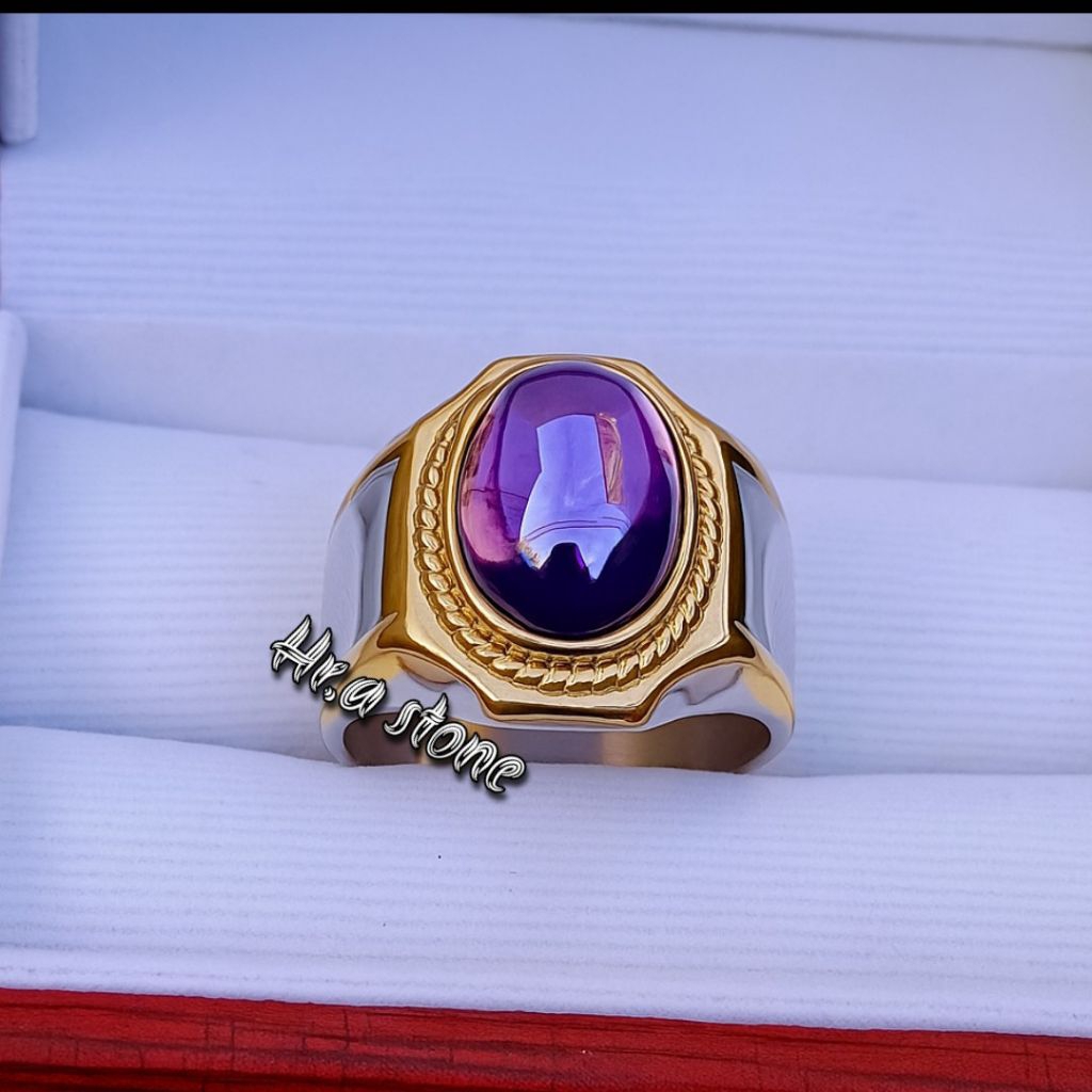 CINCIN BATU KECUBUNG UNGU BRAZIL MEWAH DAN ELEGAN