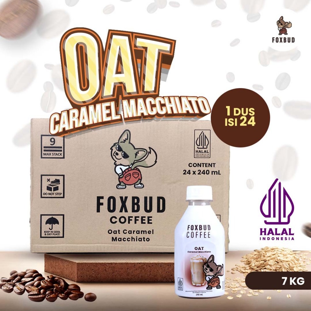 

1 DUS isi 24 Botol Foxbud Coffee Varian Rasa Oat Caramel Macchiato