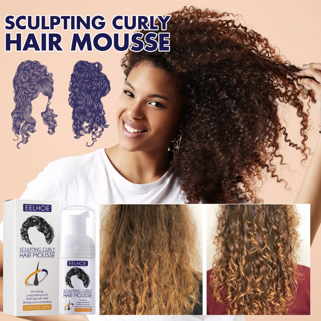 [BY]EELHOE Sculpting Curly Hair Cream&Mousse 30ml Curly Cream Sculpting Curly Hair Mousse Perfect Cu