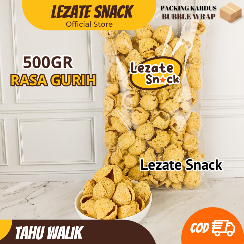 

Keripik Tahu 500 Gram Murah Gurih Renyah Kiloan Enak / Kripik Tahu Walik Lezate Snack WAP SHOP