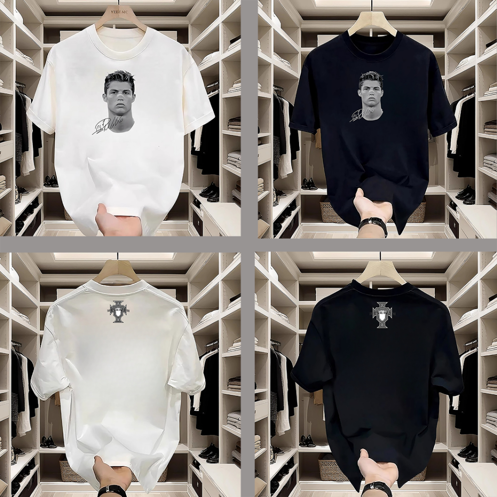 KAOS RONALDO - CRISTIANO RONALO - CR7 - ttd -tanda tangan  Bahan Cotton Combed 24s lembut