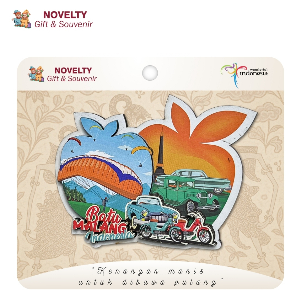 Souvenir magnet kulkas Batu Malang oleh oleh Jawa Timur negara Indonesia