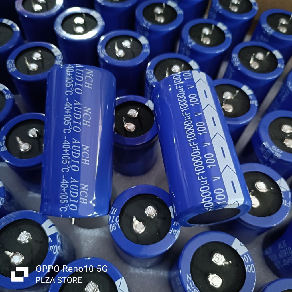 Elco 100v 10000uf NCH Audio biru original 100% isi full Capasitor elko 100volt 10000uf